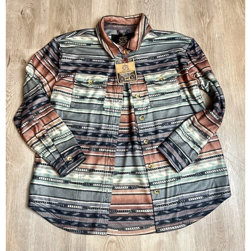 STS Ranchwear Ladies Isla Shacket Aztec Western‎ Shirt Jacket Size L
